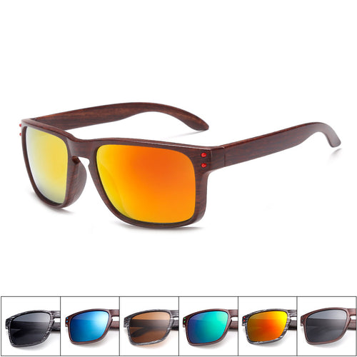 Fashionable Wooden Reflective Sun Glasses