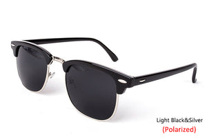 Semi-Rimless Designer Polarized Sunglasses