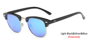 Semi-Rimless Designer Polarized Sunglasses