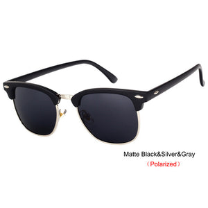 Semi-Rimless Designer Polarized Sunglasses