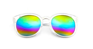 Retro Female Bright Reflective Sunglasses