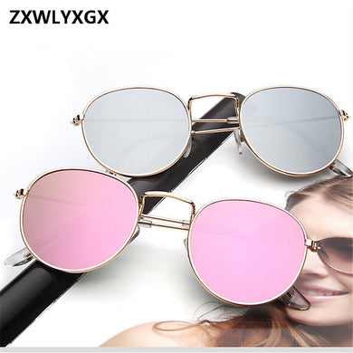 Framed Round Reflective Sunglasses