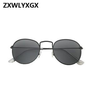 Framed Round Reflective Sunglasses