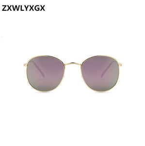 Framed Round Reflective Sunglasses