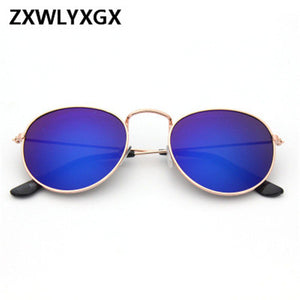 Framed Round Reflective Sunglasses