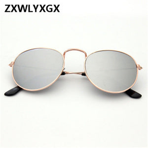 Framed Round Reflective Sunglasses