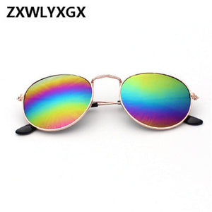 Framed Round Reflective Sunglasses